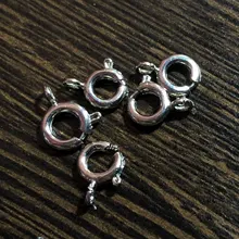 Lote de 20 unids/lote de 6mm de Metal plateado, Conector de anillo de resorte para joyería, accesorios para fabricación de joyas, cadena, collar, Pendientes colgantes