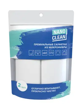 

Премиальные салфетки NanoClean из микрофибры, универсальные, 2 шт