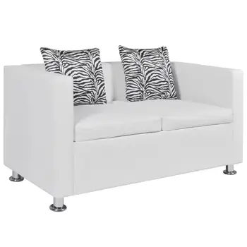 

2 seater sofa imitation leather white sofa