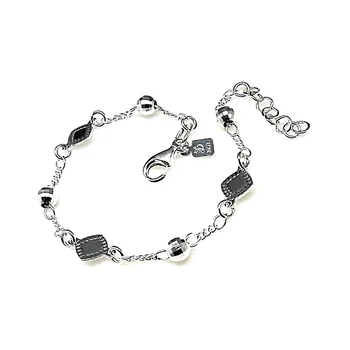 

Law silver bracelet 925m 16cm. Faceted balls badges [AB1593]