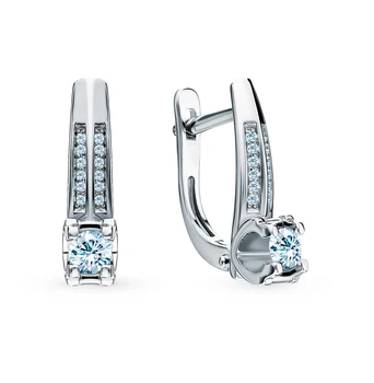 

Gold earrings "diamonds of Yakutia" sunlight sample 585