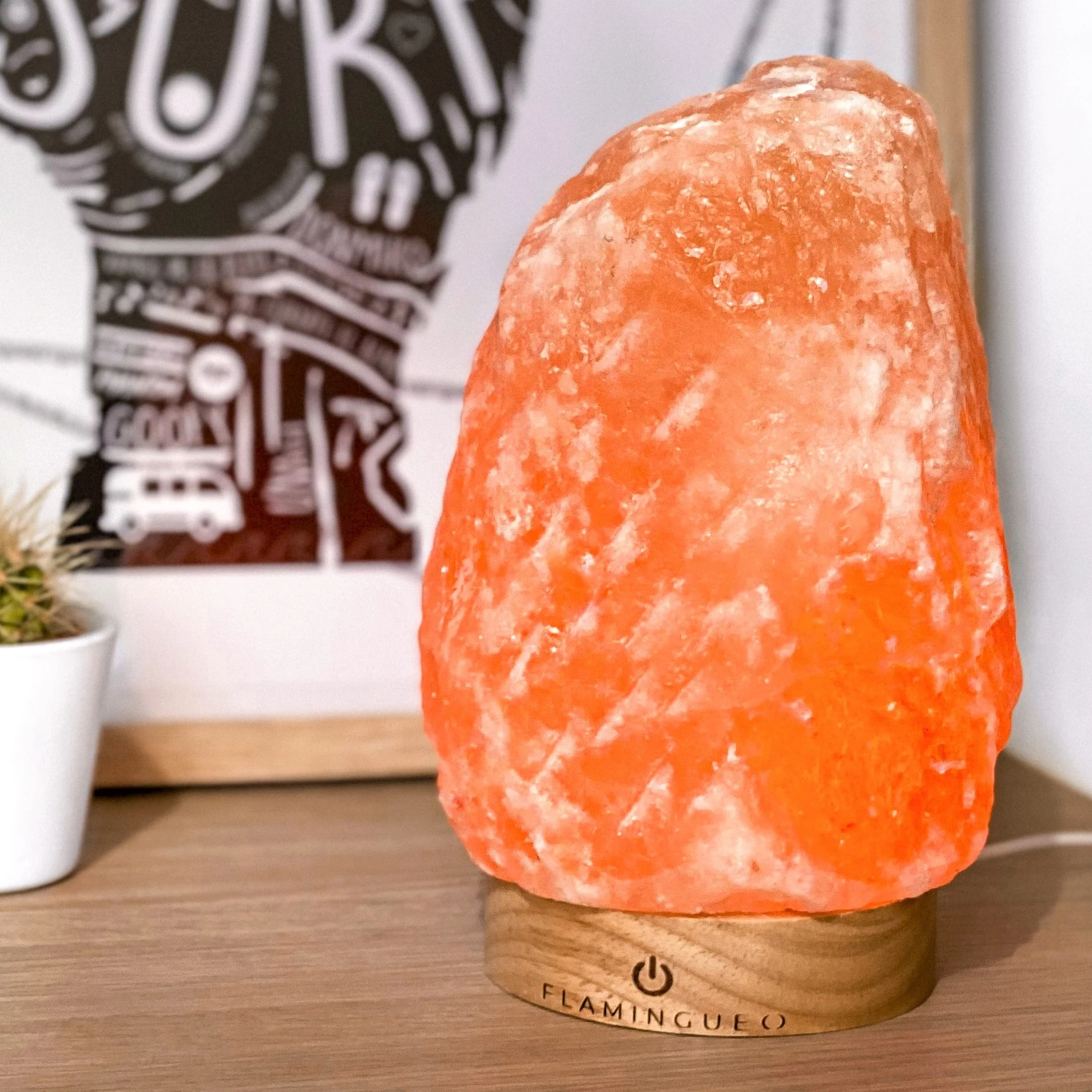 flamingueo lampara de sal del himalaya natural 4 funciones enchufe usb lampara de noche dormitorio mesita tactil lampara sal