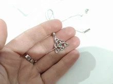 Joyería Vintage Triquetra Trinity collar de colgante de nudo collares y colgantes de Plata de Ley 925 para mujer (JewelOra NE101914)
