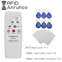 Duplicador de cartão de controle de acesso rfid, 125/250/375/500khz, leitor de etiqueta reprodução, leitor de etiqueta t5577 em4305, copiadora de chave portátil