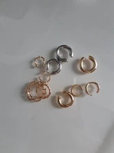 Pendientes de Clip de Color dorado Punk Rock para mujer, sin Piercing, cadena de eslabones moderna, pendientes de cartílago con estilo, joyería de fiesta