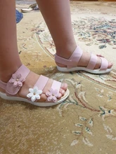 Sandalias de tacto suave para niña, calzado de gladiador con flores para niño, chanclas florales para niña, zapatos de princesa