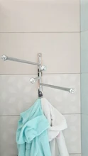Hanger Towel-Rack Space-Saving Stainless-Steel Bathroom Swivel with Hook Wall-Mount Swing