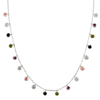 

Merve Gümüş'ten 925 Sterling Dangle Round Zircon Stone Necklace