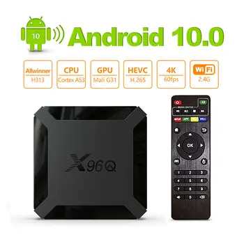 

X96Q Android 10.0 TV Box Allwinner H313 Set Top TV Box 2.4G wifi 4K media Player pk X96mini TV receiver X96Q no app included