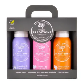 

TREETS TRADITIONS HEALING IN HARMONY SHOWER FOAM 75ML + RELAXING CHAKRAS SHOWER FOAM 75ML + NOURISHING SPIRIT SHOWER FOAM 75ML