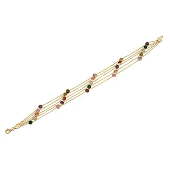 

5 row Multicolor Cubic Zirconia Tiffany Gold Bracelet 01-440-BTFN007