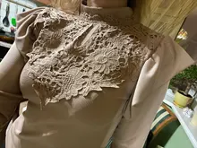 Shirts Simplee Ruffle Khaki Top Knitted-Top Flower Long-Sleeve Winter Fashion New Solid