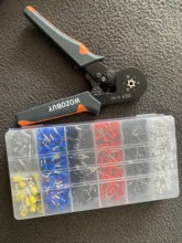 Alicates Terminales hexagonal,WOZOBUY Alicate hexagonal de trinquete ajustable,se utiliza para extremos de cable de 0.25-6.0mm² / AWG 23-10 con 1900 Pcs conector de cable
