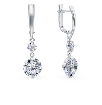 

Silver earrings with cubic zirconia sunlight sample 925