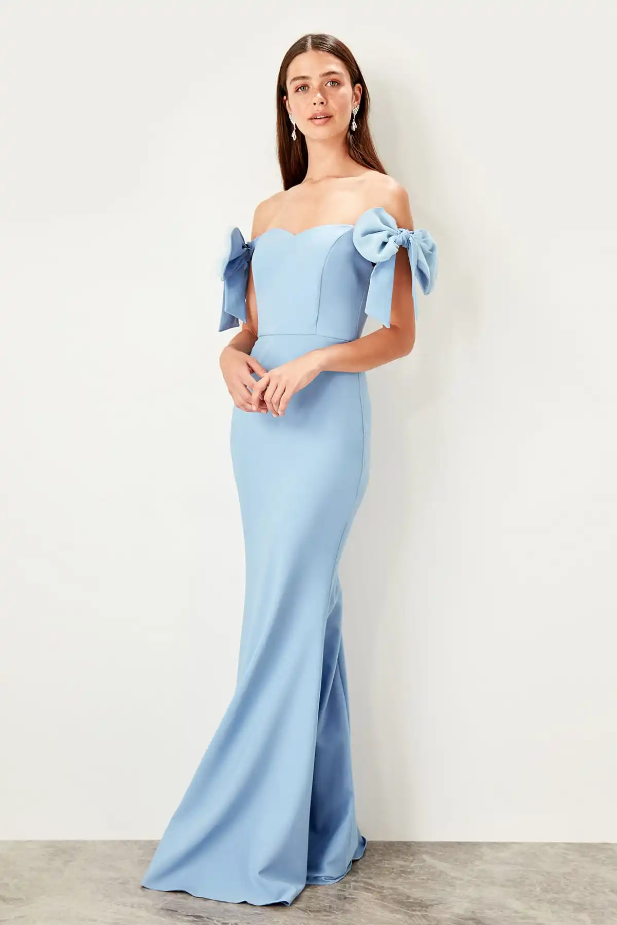 Trendyol вечернее платье с бантом TPRSS19BB0544|Вечерние платья| |