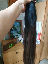 LOVE ME-coletas largas y rectas, pelo sintético Natural ombré, coletas con cordón, Clip en el pelo, envío gratis