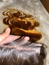 Racily Hair 1B/30 mechones de pelo ondulado brasileño con cierre, extensiones de cabello humano mechones Remy con cierre, mechones de color marrón ombré con cierre