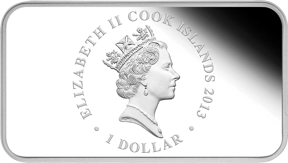 Змея лунный год прямоугольник 4 четыре монеты набор 1$ Острова Кука 2013