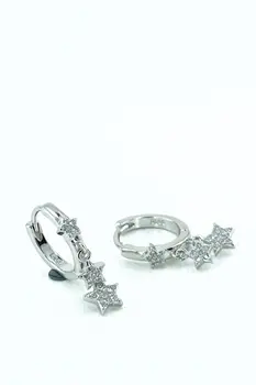 

Imported Quality Yıldılı Dangle Simple Sports Silver Ring Earrings