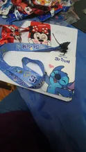 Bolsa de monedas de mickey mouse de Disney, tarjetero de plástico acrílico con dibujos animados para comida, autobús, almacenamiento de tarjetas para el campus