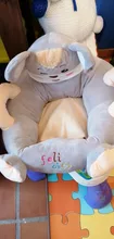 Conjunto de sofá de felpa para bebé, funda de asiento de apoyo, silla de felpa con dibujos animados para aprender a sentarse, nido de felpa para niño pequeño, Puff lavable con varilla, juguetes sin relleno