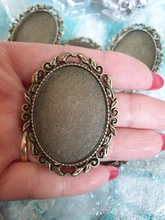 Nueva moda 5 uds 30x40mm tamaño Interior antiguo bronce dorado plata colores negros broche perforado estilo Base colgante