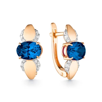 

Gold earrings with Topaz and cubic zirconia sunlight sample 585