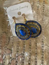 Pendientes con Clip de cristal para mujer, aretes sin Piercing, estilo bohemio, turco, Vintage, étnico, 6 colores