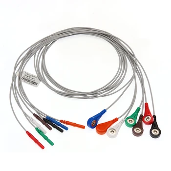 

Din 1.5mm Style Holter 7lead cable and leadwires with AHA,Snap