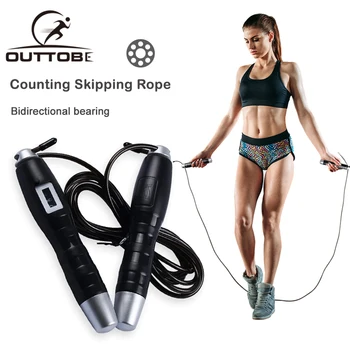 

Outtobe Speed Jump Rope Count Rope Adjustable Jumping Rope Weight-Bearing Fitness Light Skipping Rope for Women Tangle-Free Cros