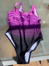 Yomay-bañador De una pieza para mujer, traje De baño Vintage con degradado, Monokini entrecruzado en la espalda, traje De baño para vestir en la playa, Maillot De baño