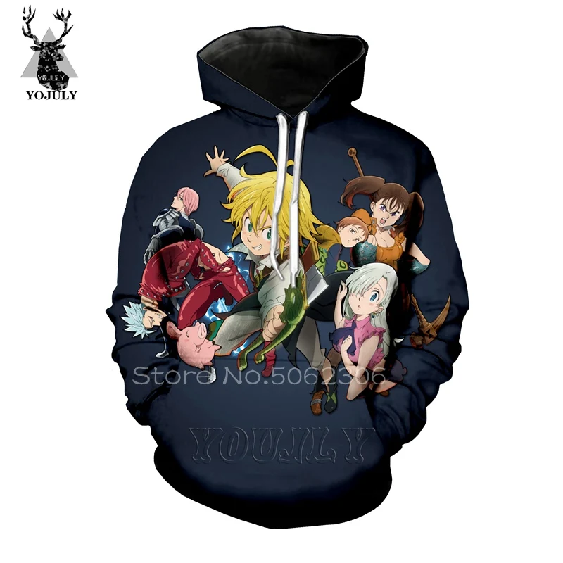 Nanatsu No Taizai толстовки шелковые lil peep мужские толстовки осень/зима толстовка хип хоп 3D Harajuku толстовка уличные толстовки A23 - Цвет: 1