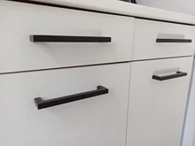 Manijas de armario cuadradas de acero inoxidable, tiradores de cajón de armario, puerta de baño, tirador para muebles de cocina, color negro, 3-15 pulgadas