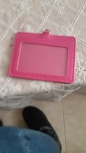 618 de alta calidad de material de cuero de la PU tarjeta doble manga funda de credencial de identificación claro Banco tarjeta de crédito titular de la placa de accesorios