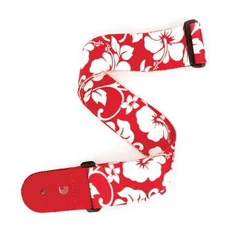 

P20s1502 World guitar strap, hibiscus, red, Planet Waves
