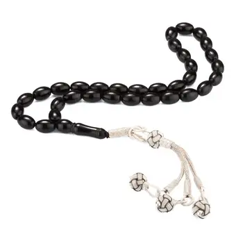 

Jet Rosary (Tasbih) with 925 Sterling Silver Tassel Fashion Turkish Premium Quality Handmade Jawelery