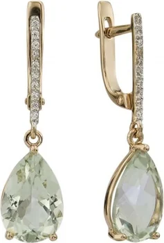 

Aloris drop earrings with amethyst and cubic zirconia in red gold