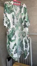Traje de baño cubierta de gasa a rayas para mujer, Kimono Sexy bohemio de talla grande, ropa de playa, vestido de verano, A790, 2021