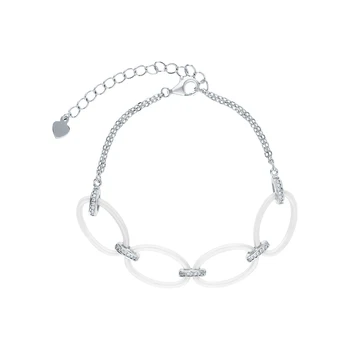 

Silver Bracelet with ceramics and cubic zirconia sunlight sample 925