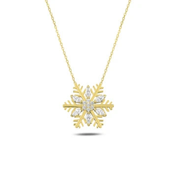 

KUTAYDAN Zircon Snowflake Pendant 925 Sterling Silver