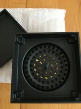 Shower Floor Drain-Cover Waste-Floor-Drain-Hideep Washroom Brass Black Square 10x10cm