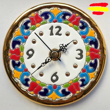 

11 cm/4,3 inch diameter ceramic watch-enamelled made to 24 k-Wall or stand-