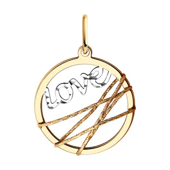 

Sokolov gold pendant with diamond face, fashion jewelry, 585, women's male, pendants for neck women