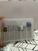 Caja de almacenamiento de plástico con 20 ranuras para broca de uñas, contenedor de cortadores para manicura, accesorios para uñas, herramienta artística