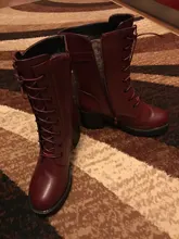 Women Winter Boots High-Heeled Female Genuine-Leather Wool K25 Warm Thick