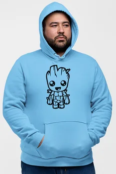 

Angemiel Wear Groot Vector Blue Men 'S Hooded Sweatshirt