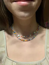 Collar de satélite multicapa con cuentas de arcoíris para mujer, joyería Bohemia hecha a mano, con personalidad