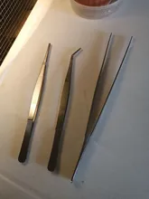 ULTNICE-Pinzas rectas y curvadas de acero inoxidable, pinzas para alimentar reptiles, serpientes, lagartos, Spider (plata), 2 uds.