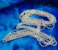 5 unids/lote, 3 tamaños, 1,5mm y 2,0mm y 2,4mm, 7 colores, cuentas plateadas, collar de cadena, Conector de cuentas de 65cm (25,5 pulgadas)