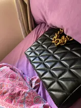 Bandoleras acolchadas con cadena gruesa para mujer, bolsos de mano acolchados, de marca, 2020